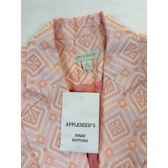 Appleseeds Women’s Blazer Sz 8 Textured Geometric Print Jacket Career Office - Picture 2 of 9